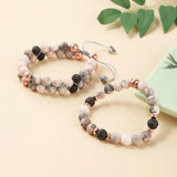 JD Natural Stone Double Layer Beaded Braided Bracelet