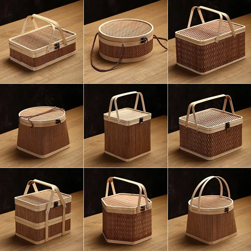 Outdoor Picnic Cabas Bamboo Basket