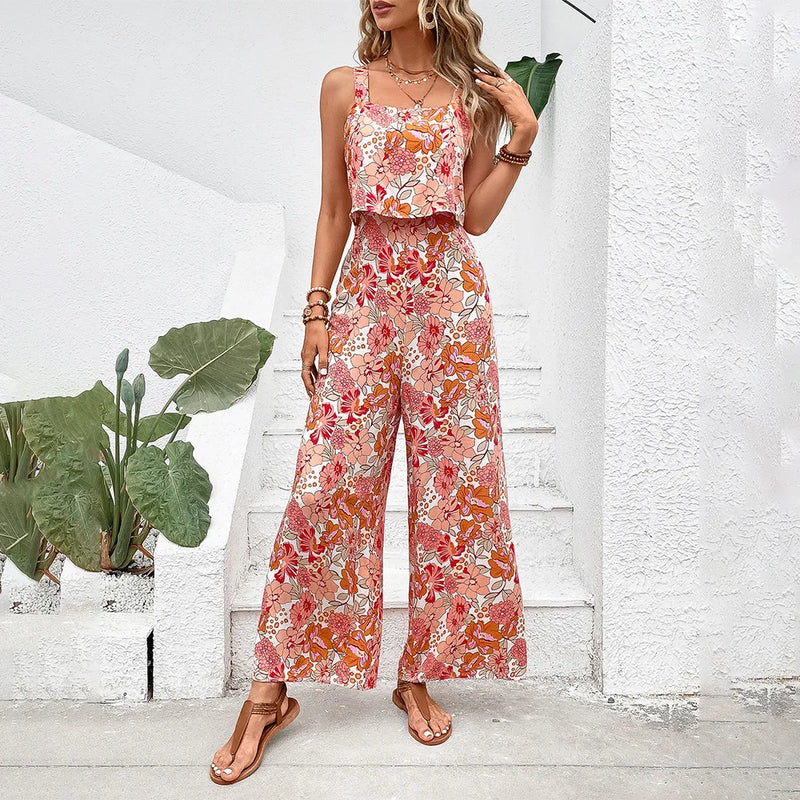 Elegant Long Backless Wide Leg Jumpsuit