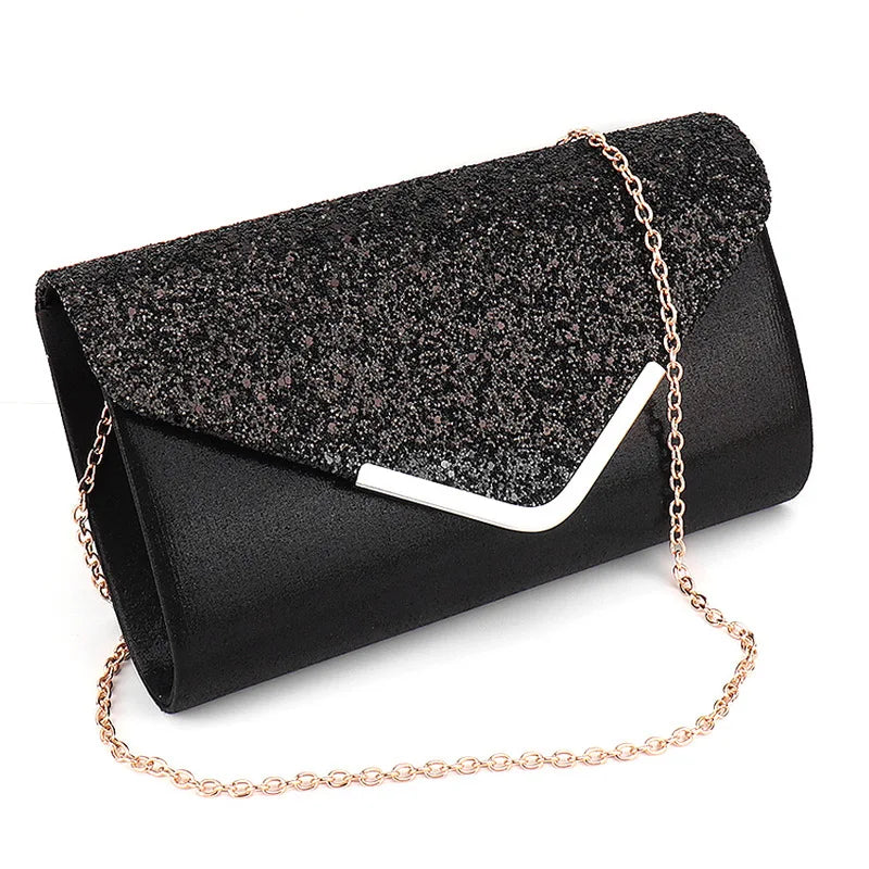 Pleated Sequins Evening Clutch