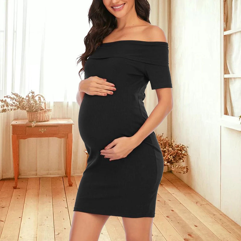 Maternity Short Sleeve Evening Dress