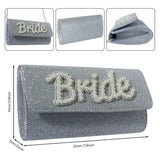 Silver Bride Glitter Bridal Clutch