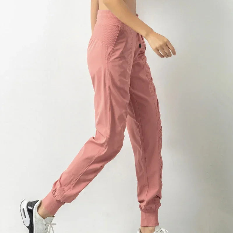 Fabric Drawstring Sporty Joggers