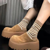 Fashion Home Cotton Slippers with Wedge Heel