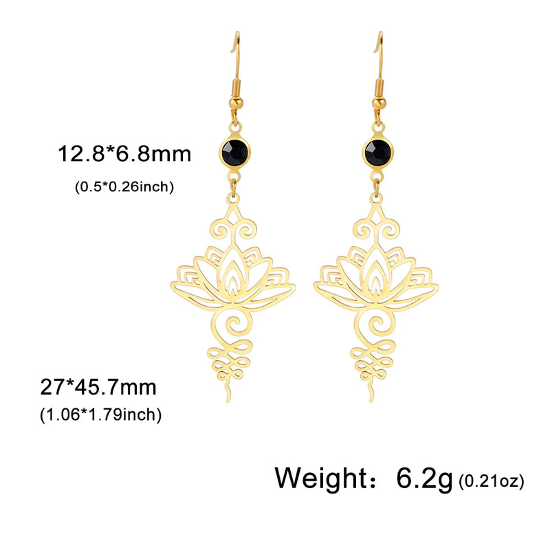 Lotus Flower Drop Earrings