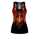 Gothic Dragon 3D Printed Tank Top+Legging Yoga Set