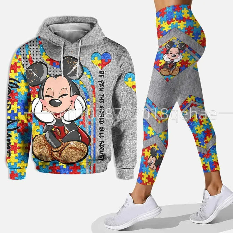 Mickey Minnie Hoodie Women's Hoodie Yoga Pants Set