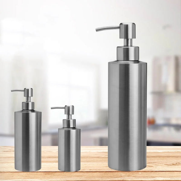 304 Stainless Steel Cylindrical Shower Gel Bottle