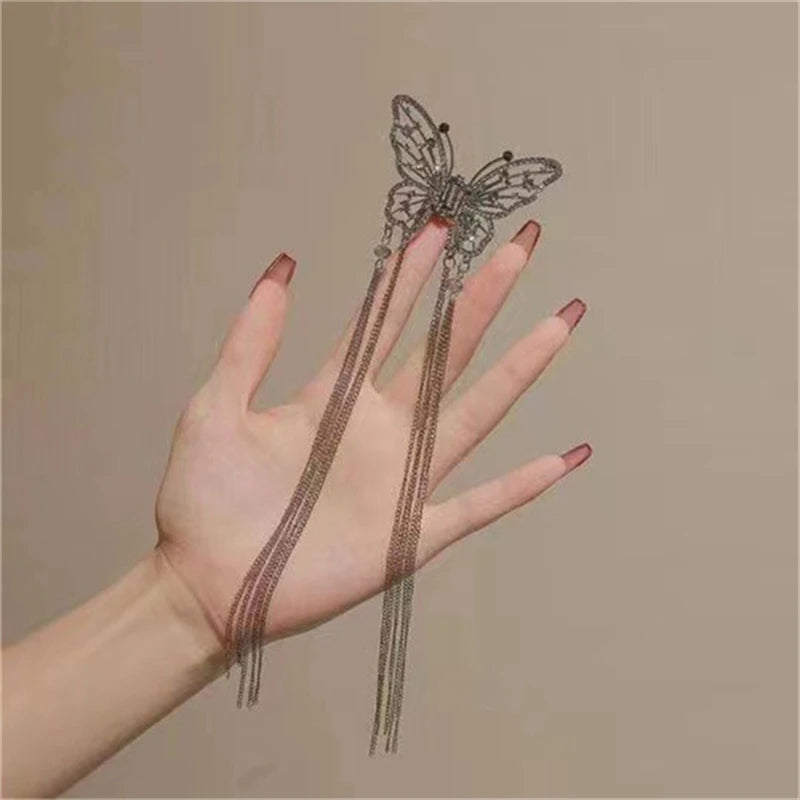 Butterfly Pearl Tassel Hairpin