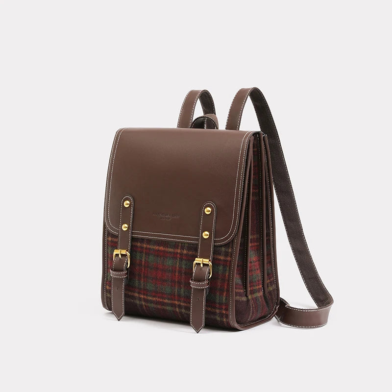 Retro Plaid Backpack for School, Travel, and Everyday Use