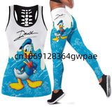 Disney Donald Duck Hollow Vest + Leggings Yoga Suit