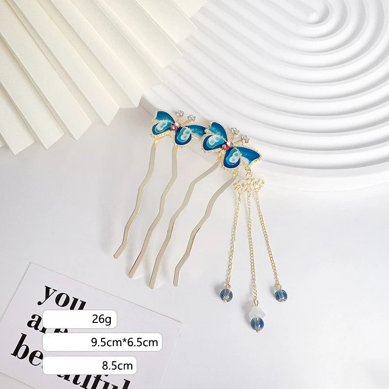 Butterfly Pearl Tassel Hairpin