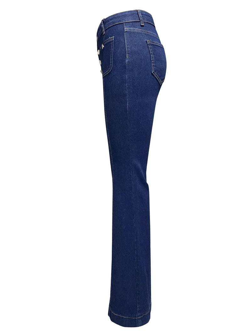 Boot Cut Spliced Flare Denim Pants