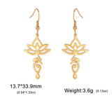 Lotus Flower Drop Earrings