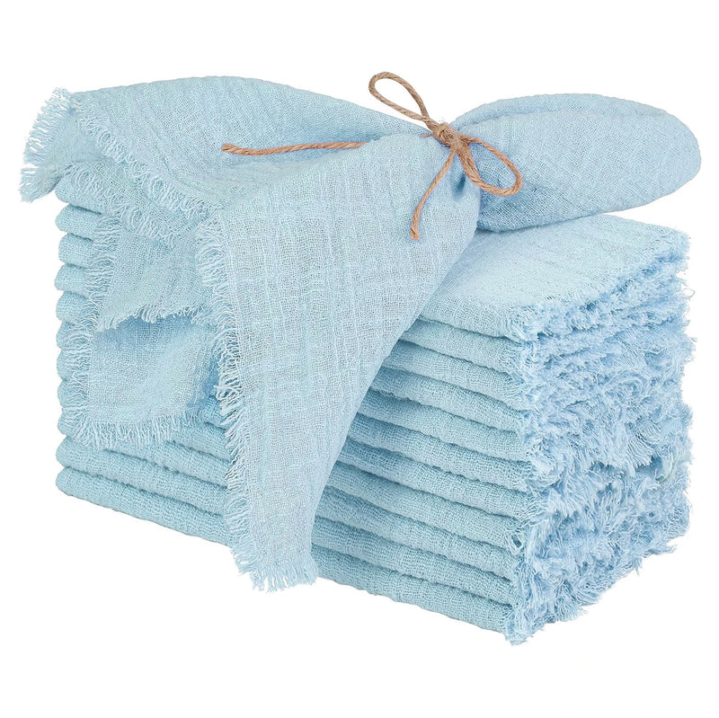 30pcs Sky Blue Gauze Cotton Napkins