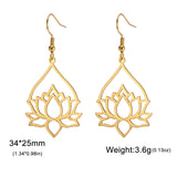 Lotus Flower Drop Earrings