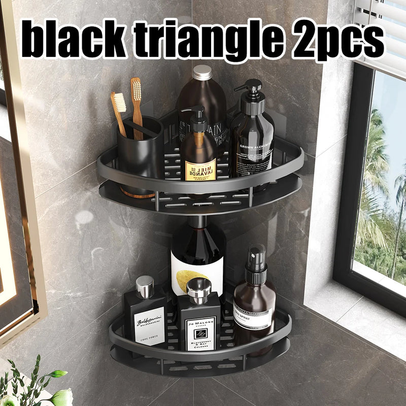 Wall Hanging Corner Rectangular Rack Bathroom Shelf