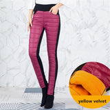 Winter Embroidery Down Cotton Slim Pencil Pants