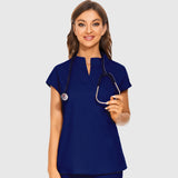 Fashion Stand Collar Scrub Tops for Women - Medical Uniforms