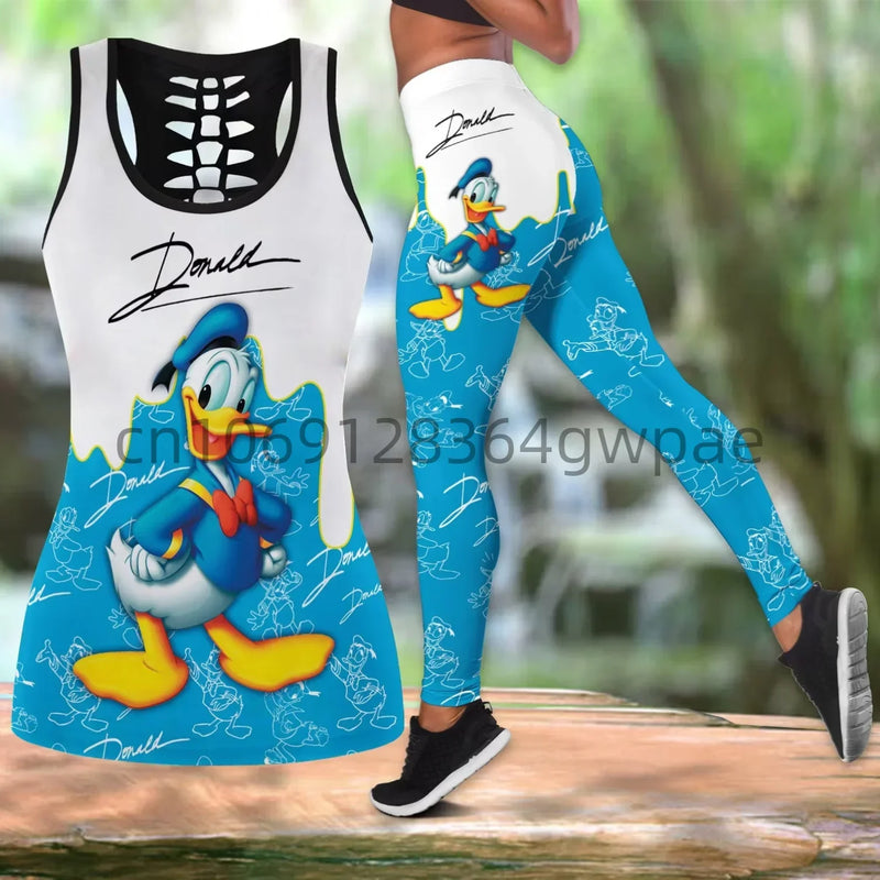 Disney Donald Duck Cutout Tank Top Leggings Yoga Set