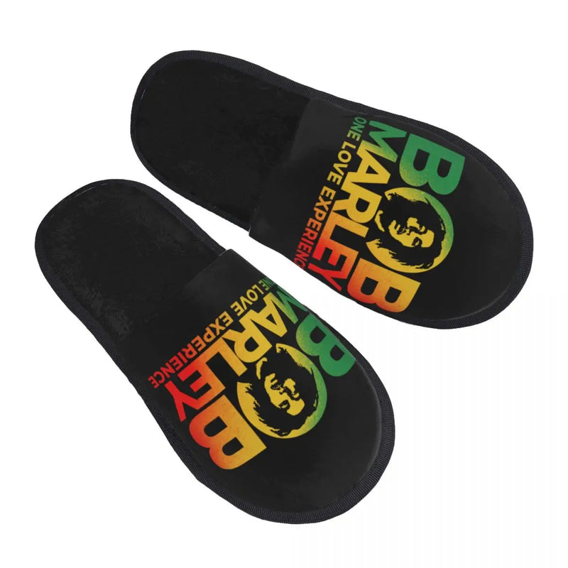 Jamaica Reggae Rock Bob Marley Soft Comfort Memory Foam Slippers