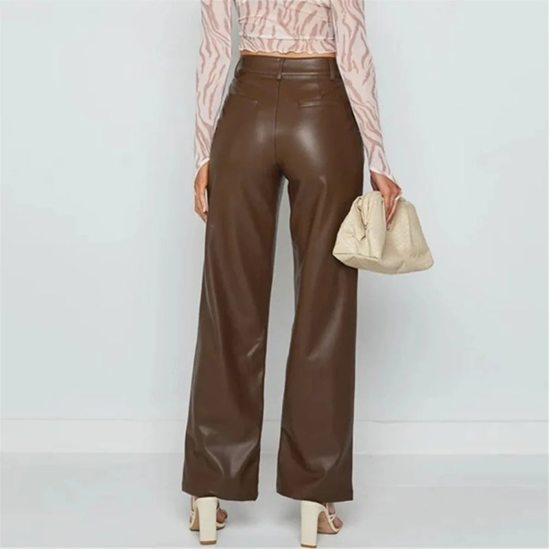 Women's Leather Pants – Slim Zipper Classic Leather Trousers