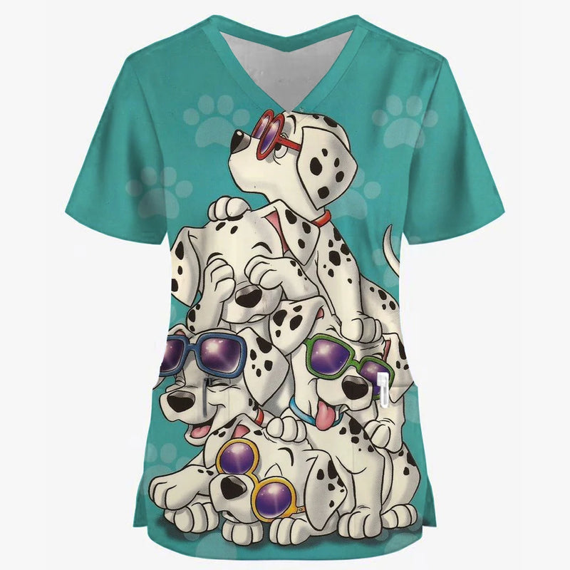 101 Dalmatian Printed Scrub Tops