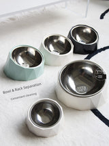 Bevel Neck Stainless Steel Dog Bowl