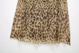 Vintage Leopard Print Tulle Long Dress