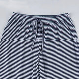 Stripe Drawstring Elastic Low Waist Baggy Pants