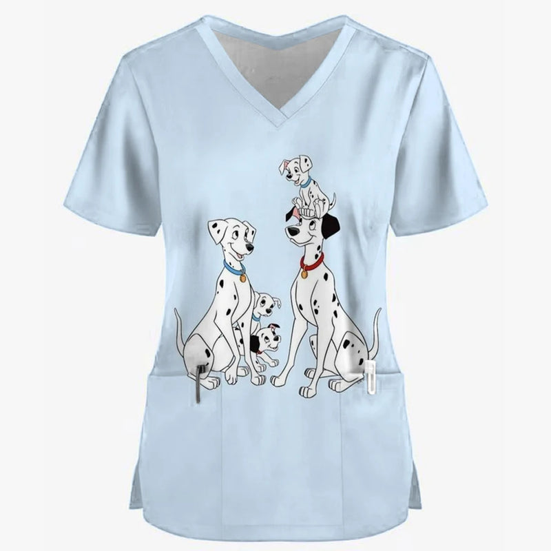 101 Dalmatian Printed Scrub Tops