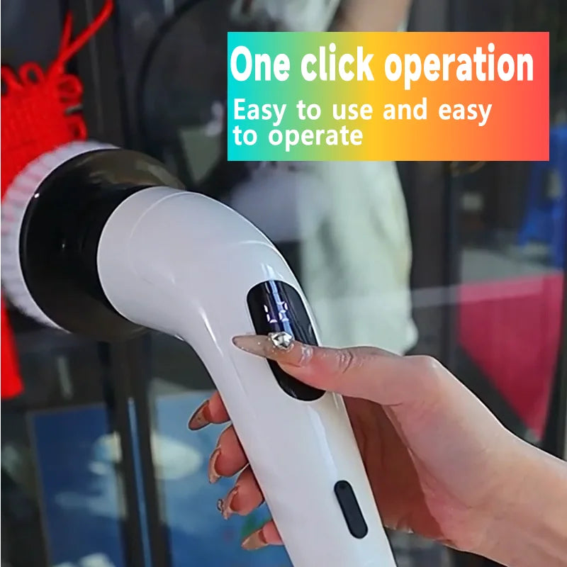 Household Cordless Spin Scrubber - Multipurpose Electric Cleaning Brush