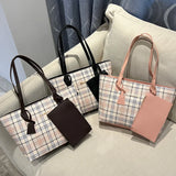 Plaid Print Capacity Shoulder Bag