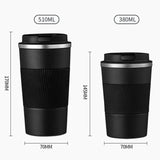 510ml Stainless Steel Coffee Cup Thermal Mug - Non-slip Travel Insulated Bottle