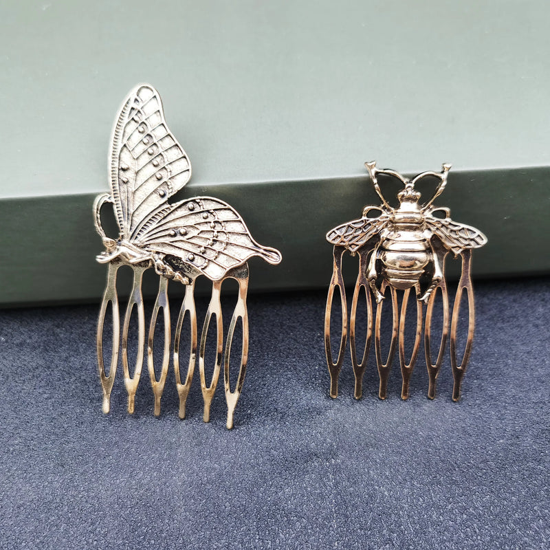 Metal Bee Hairpin - Ancient Alloy Butterfly Hair Comb - Jewelry Accessories