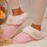 Faux Suede Winter Home Fur Slippers for Women