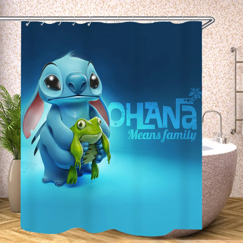 Stitch Bathroom Accessories Shower Curtain Set