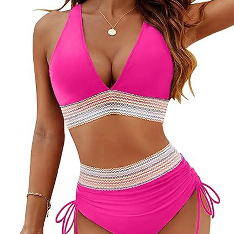 High Waist Separate Patchwork Bikini