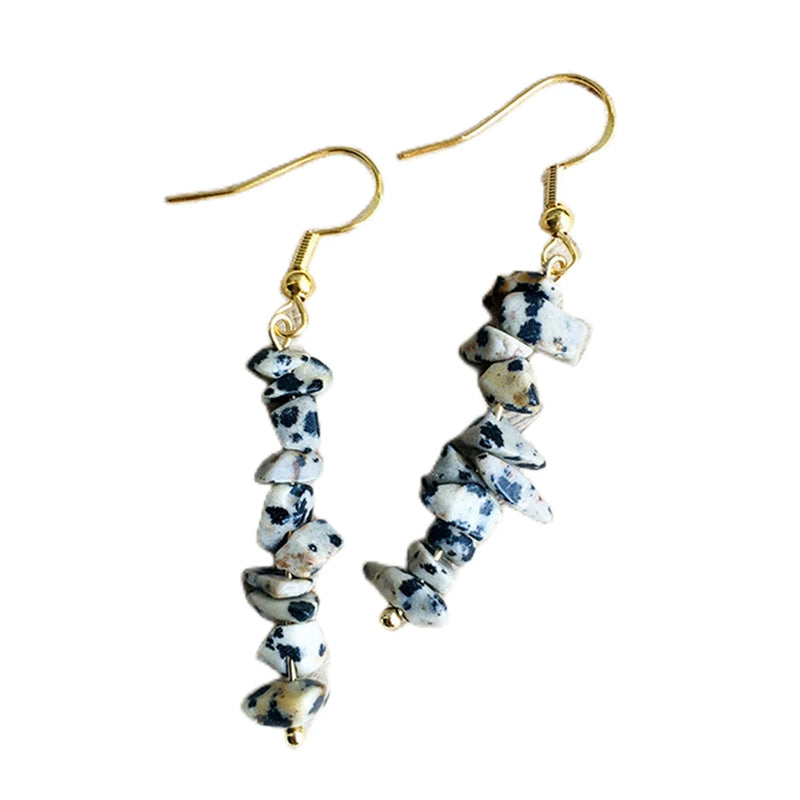 Natural Tumbled Stone Dangle Earrings