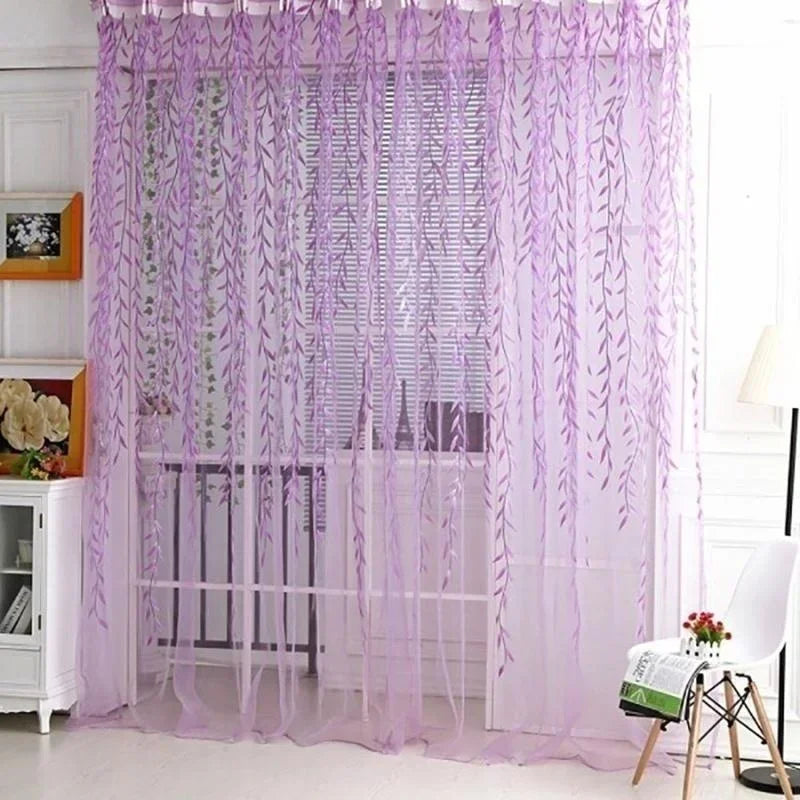 1 Pair Cute Willow Leaf Curtains