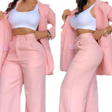 Elegant Autumn Women's Blazer & Pants Two Piece Set