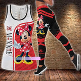 Disney Minnie Mickey Hollow Vest + Leggings Yoga Suit