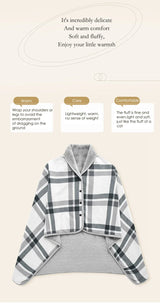 Thick Plaid Blanket – Warm Winter Wearable Blanket