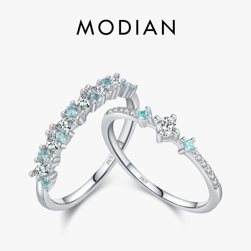 MODIAN 925 Sterling Silver Exquisite Eternity Band