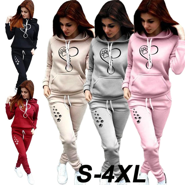 Autumn and Winter Women's Sportswear Jogging Set