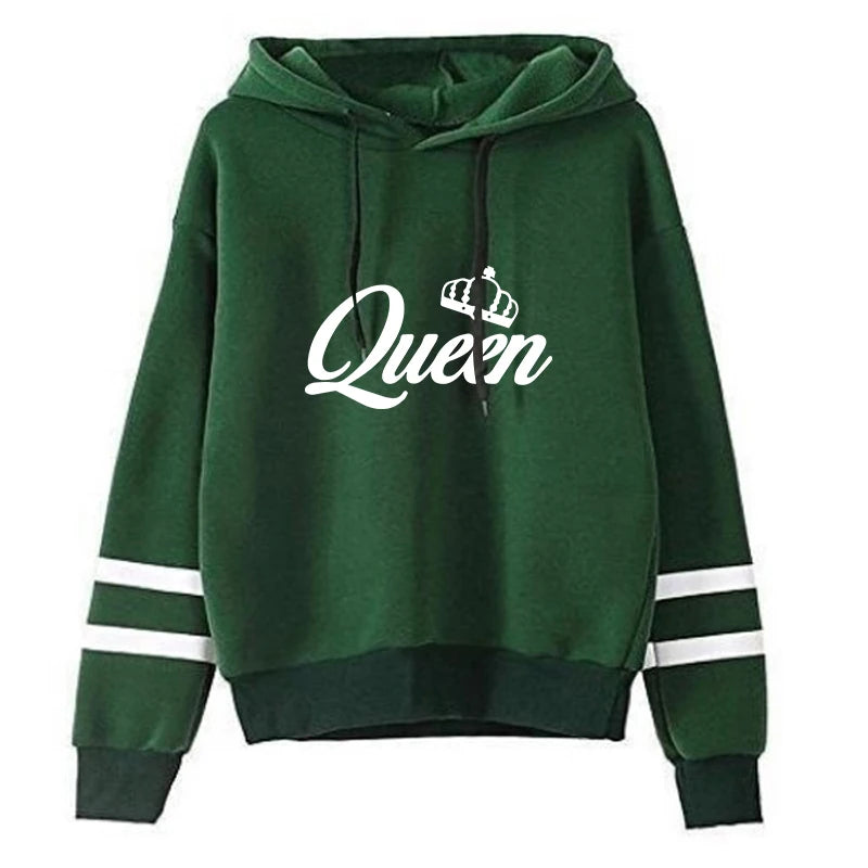 Queen Casual Tracksuit Hoodie + Sweatpants Set