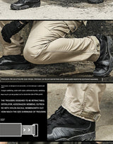 Mens Waterproof Elastic Multi-Functional Outdoor Cargo Pants