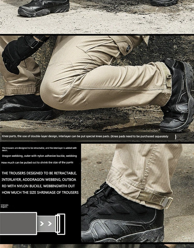 Mens Waterproof Elastic Multi-Functional Outdoor Cargo Pants