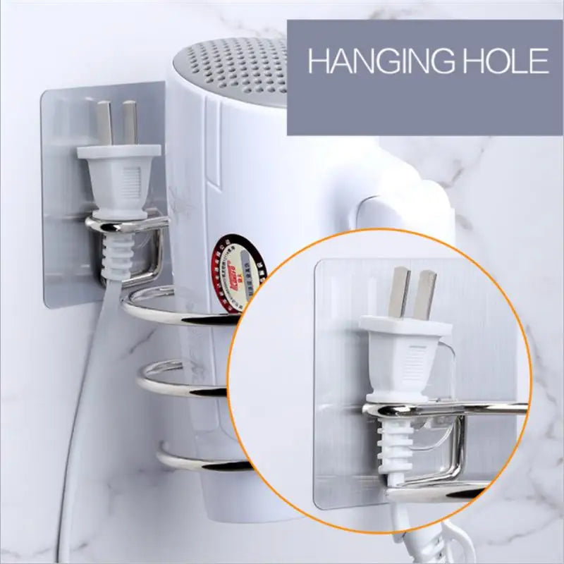 New Spiral Wall Mounted Hair Dryer Storage