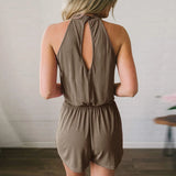 Solid Color Shorts Jumpsuit